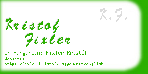 kristof fixler business card